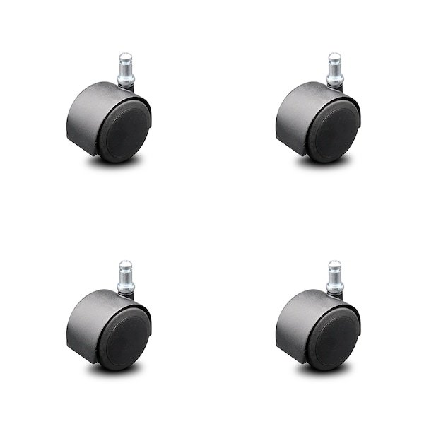 Service Caster 2.375 Inch Flat Black Hooded Urethane Twin Wheel Grip Ring Chair Casters, 4PK SCC-GR02S60D-NYU-FB-716X78-4 - main